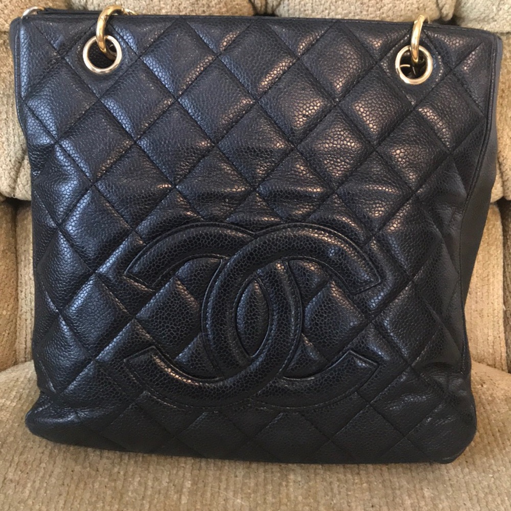 Chanel PST Black Caviar Leather